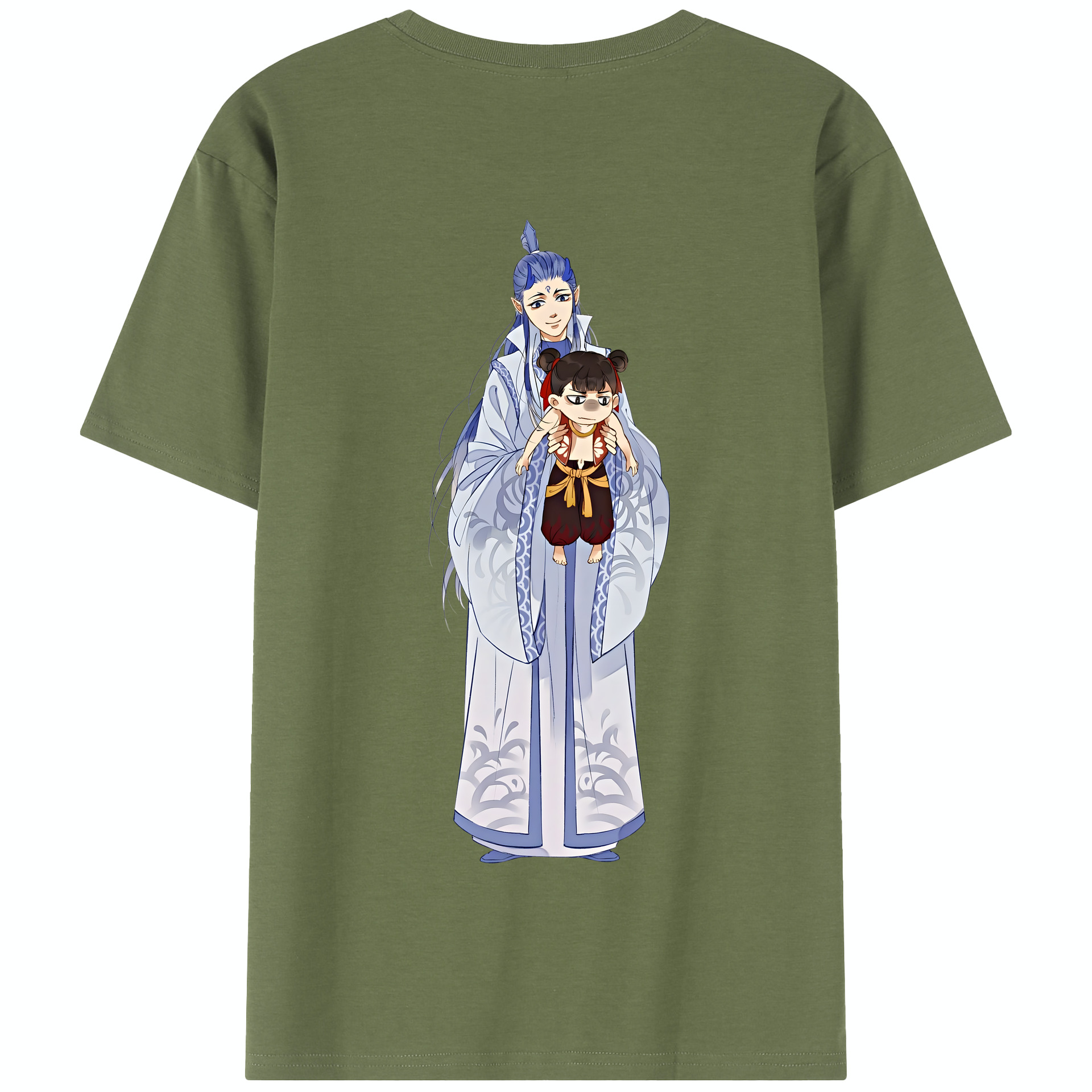 （画像用） Ne Zha 2 ナタ 魔童の大暴れ 綿100％半袖Tシャツ（背面プリント）